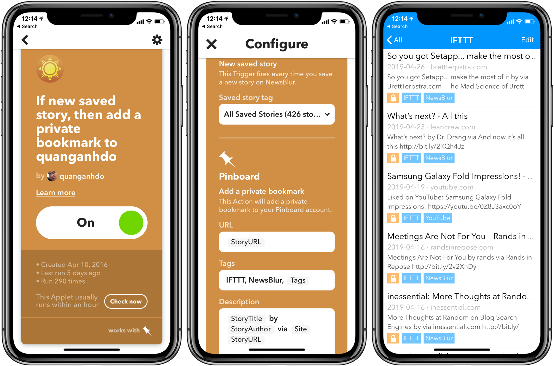 IFTTT and Pinboard